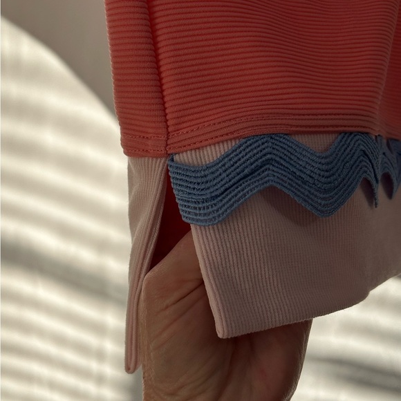 Simply Southern Dress Coverup Size Small Peach Blue White Pockets NWOT - Picture 4 of 10